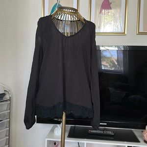 Black Cold Shoulder Top